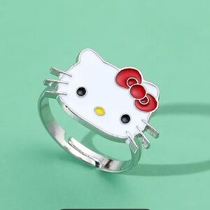 Hello Kitty Adjustable Ring with Red Bow NWT